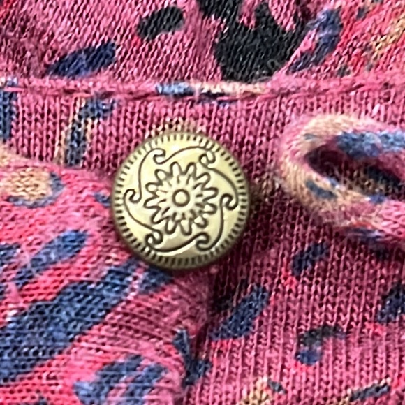 Free People Nouveau Draped Tulip Long Sleeve Blouse Top Burgundy S - Picture 14 of 15